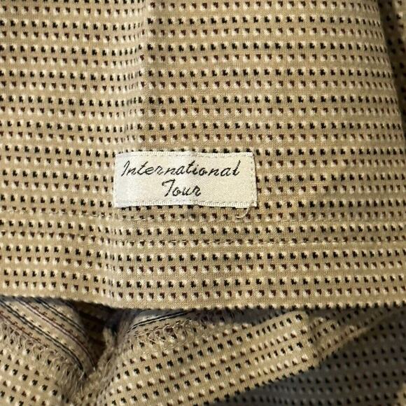 Izod International Tour Men's Tan and Brown Short Sleeve Golf Polo Size Large - Picture 3 of 10